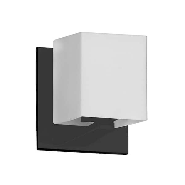 Dainolite Verona 1-Light LED Compatible Matte Black Wall Sconce