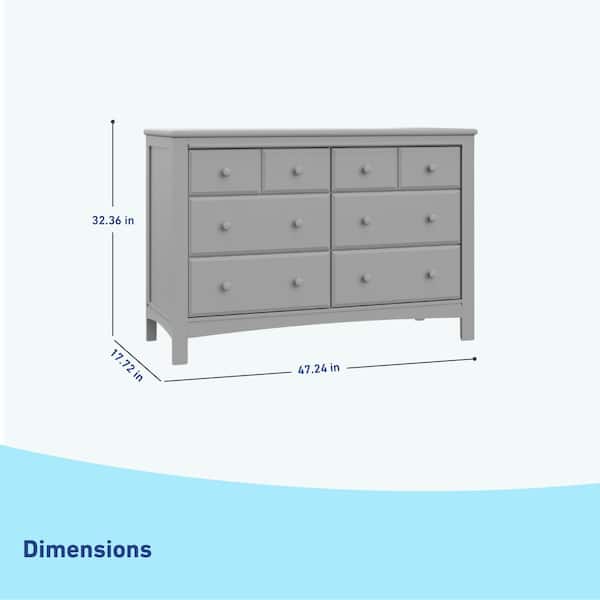 Graco 6-Drawer Benton Pebble Gray Dresser 03706-20F The Home Depot