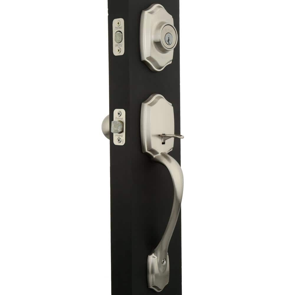 Satin Nickel SmartKey Reversible Handleset with Deadbolt