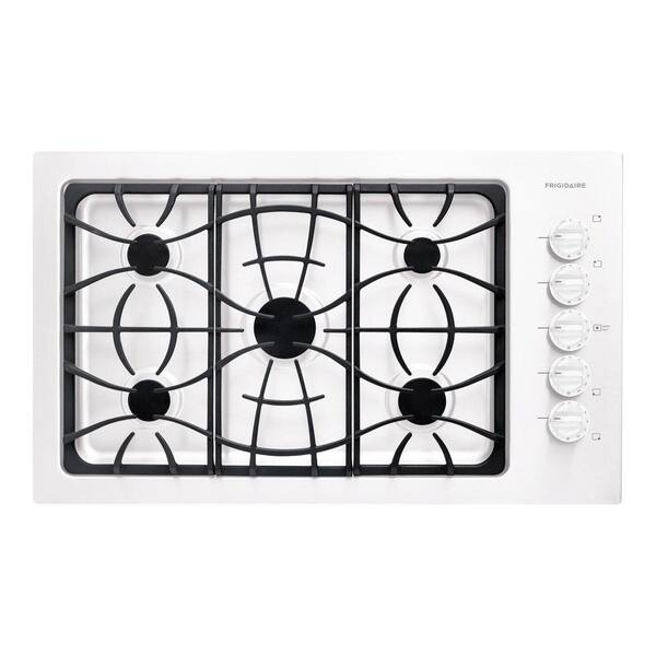 Frigidaire 36 in. Deep Recessed Gas Cooktop in White with 5 Burners