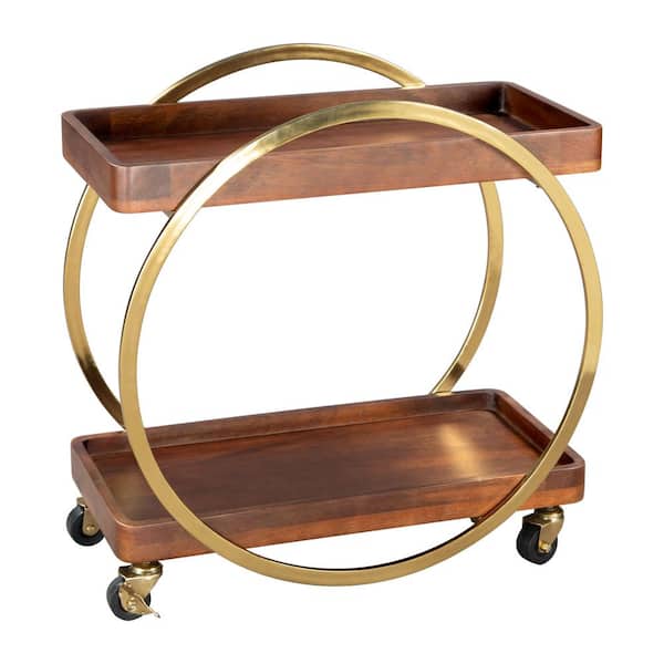ZUO Arenas 24.0 in. L Brown 25.0 in. H Rectangle Mango Wood Bar Cart