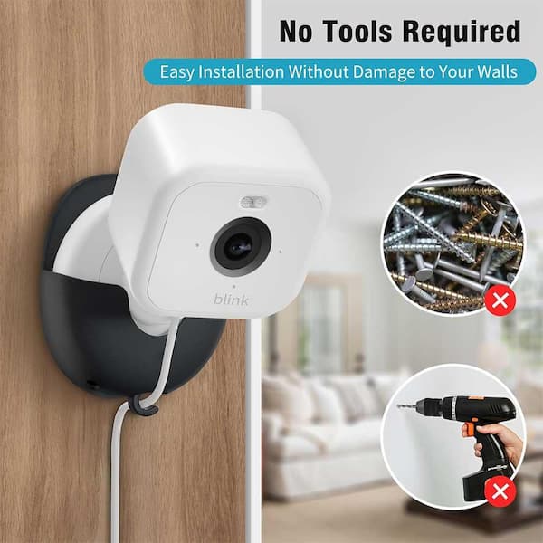 Adrinfly 3-Pack No-Drill Camera Wall Mounts with Strong Adhesive