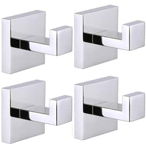 J-Hook Robe/Towel Hook in Polished Chrome (4 pack)