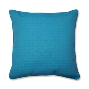 Solid Blue Square Outdoor Square Throw Pillow