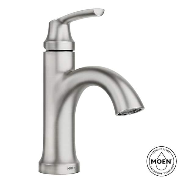 Wellton 4 in. Centerset Single Handle Bathroom Faucet in Spot Resist Brushed Nickel