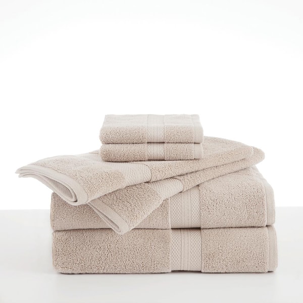Martex Abundance 6-Piece Ecru Solid Bath Towel Set