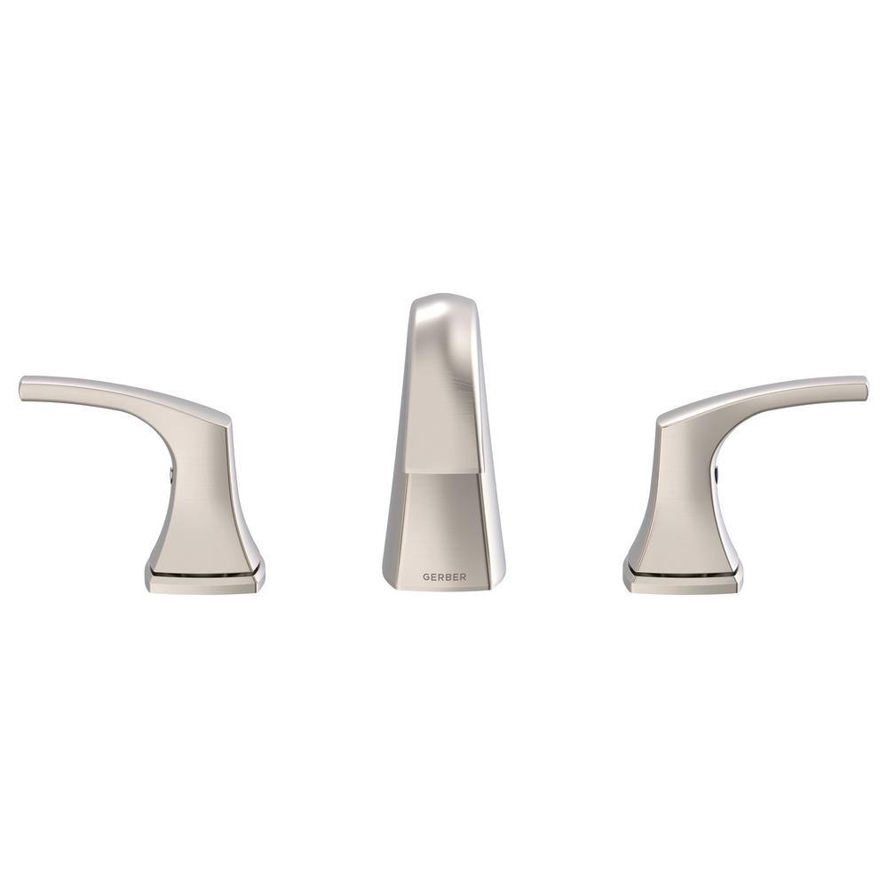 Vaughn Modern Brushed Nickel 2-Handle Widespread Bathroom Faucet