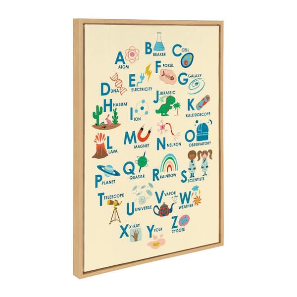 Sylvie "Science Alphabet" by Carrie Cantwell Natural Framed Art Print 23 in. x 33 in.