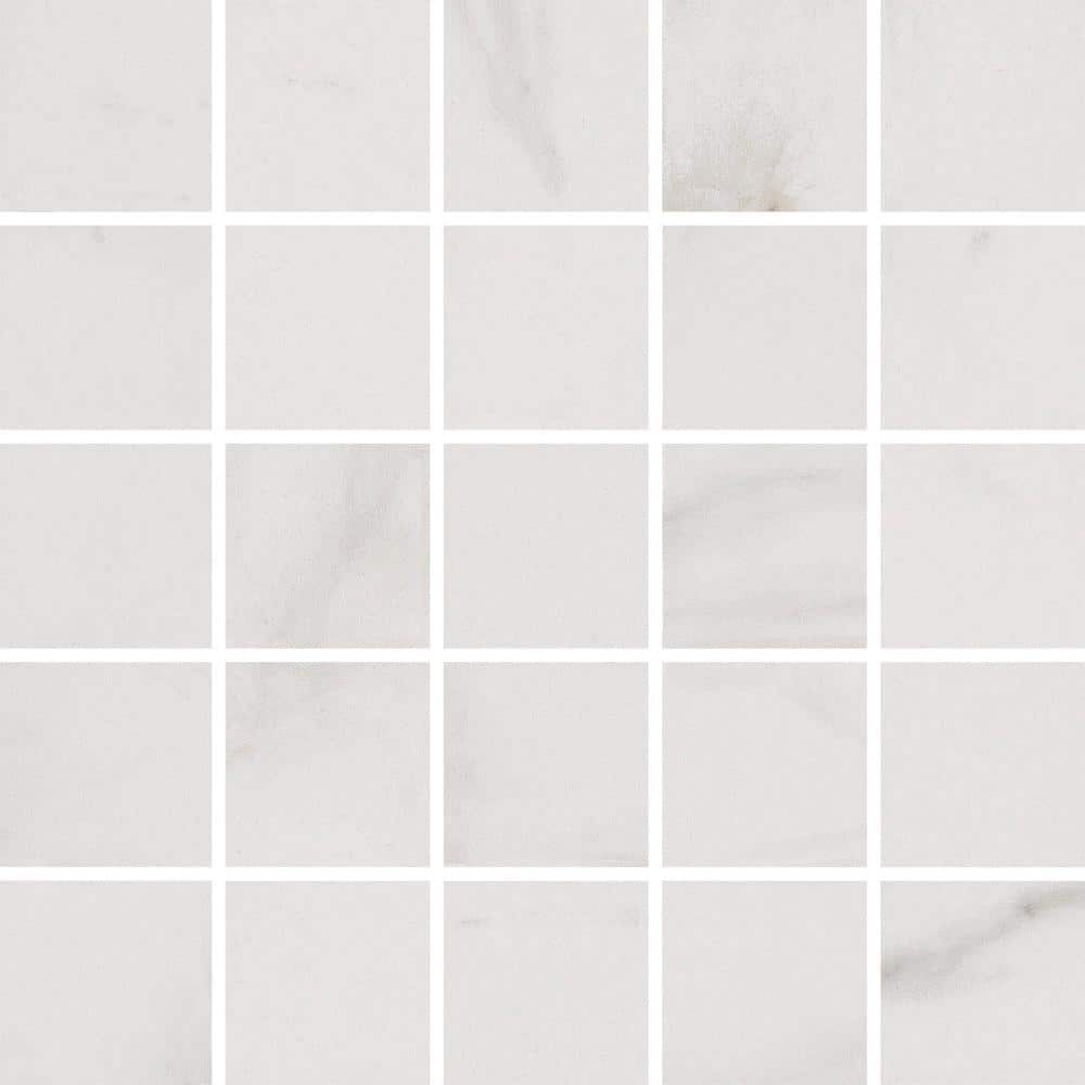 Florida Tile Home Collection Michelangelo White 12 in. x 12 in. x 8 mm  Porcelain Mesh-Mounted Mosaic Tile HDE96401M12 - The Home Depot