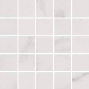 Michelangelo White 12 in. x 12 in. Square Matte Porcelain Floor and Wall Mosaic Tile (10 sq. ft. / case)