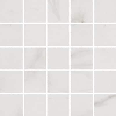 Michelangelo White 12 in. x 12 in. x 8mm Porcelain Mesh-Mounted Mosaic Floor and Wall Tile (10 sq. ft. / case)