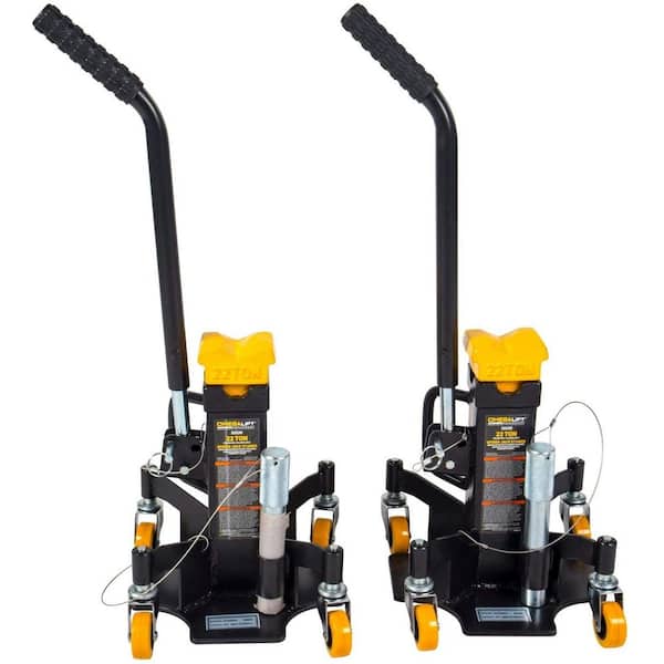 Omega Lift 22-Ton Heavy-Duty Jack Stands with Pin Style Stand Welded Steel and 4-Casters