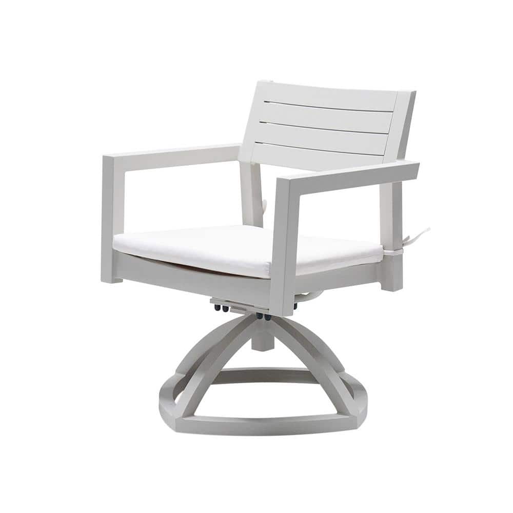 Outdoor Patio Aluminum Swivel Rocker Set-2 Piece Cushions, White