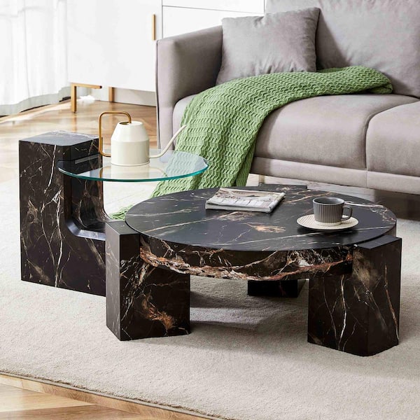 Modern 30 in. Black Specialty Wood Coffee Table