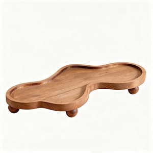 Brown Wood Cloud Perfume Tray Irregular Jewelry Decorative Tray