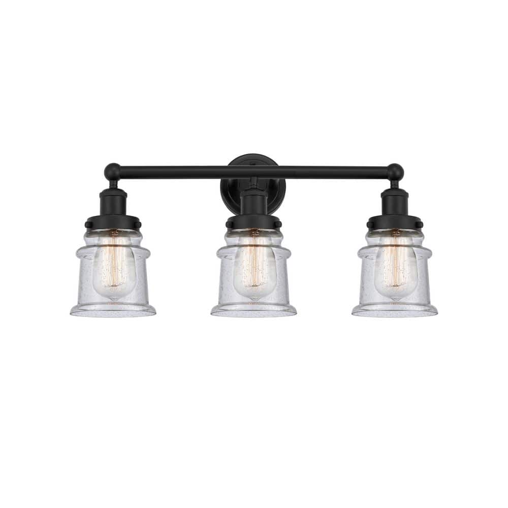 Canton 23.25 in. 3-Light Matte Black Vanity Light with Glass Shade price history on PriceWatchPro