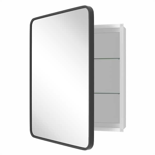22 in. W x 28 in. H Rectangular Aluminum Medicine Cabinet with Mirror
