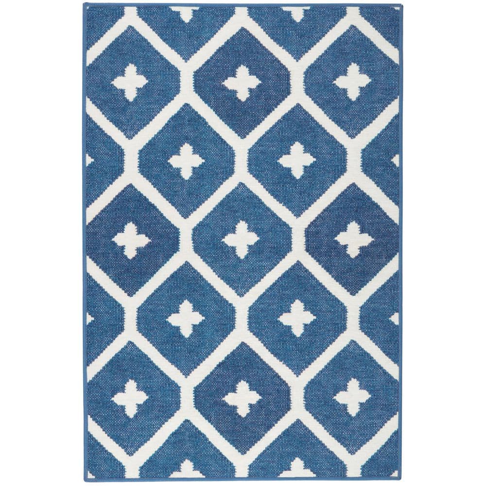Elizabeth Machine Washable Navy 4 ft. x 6 ft. Indoor Area Rug price history on PriceWatchPro