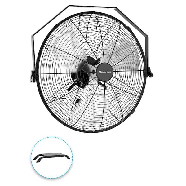 20 in. Industrial Aluminum Wall Fan or Floor Fan, 3-Speed Electric in Black