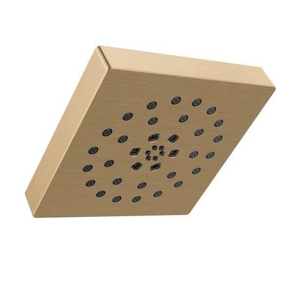 Delta 4-Spray Patterns 1.75 GPM 7.69 in. Wall Mount Fixed Shower Head with H2Okinetic in Champagne Bronze