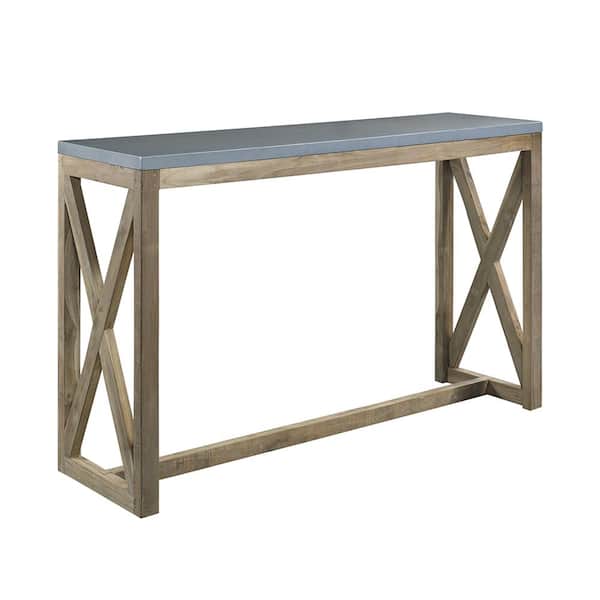 Padma's Plantation Valencia 15.75 Natural with Iron Standard Rectangle Wood Console Table