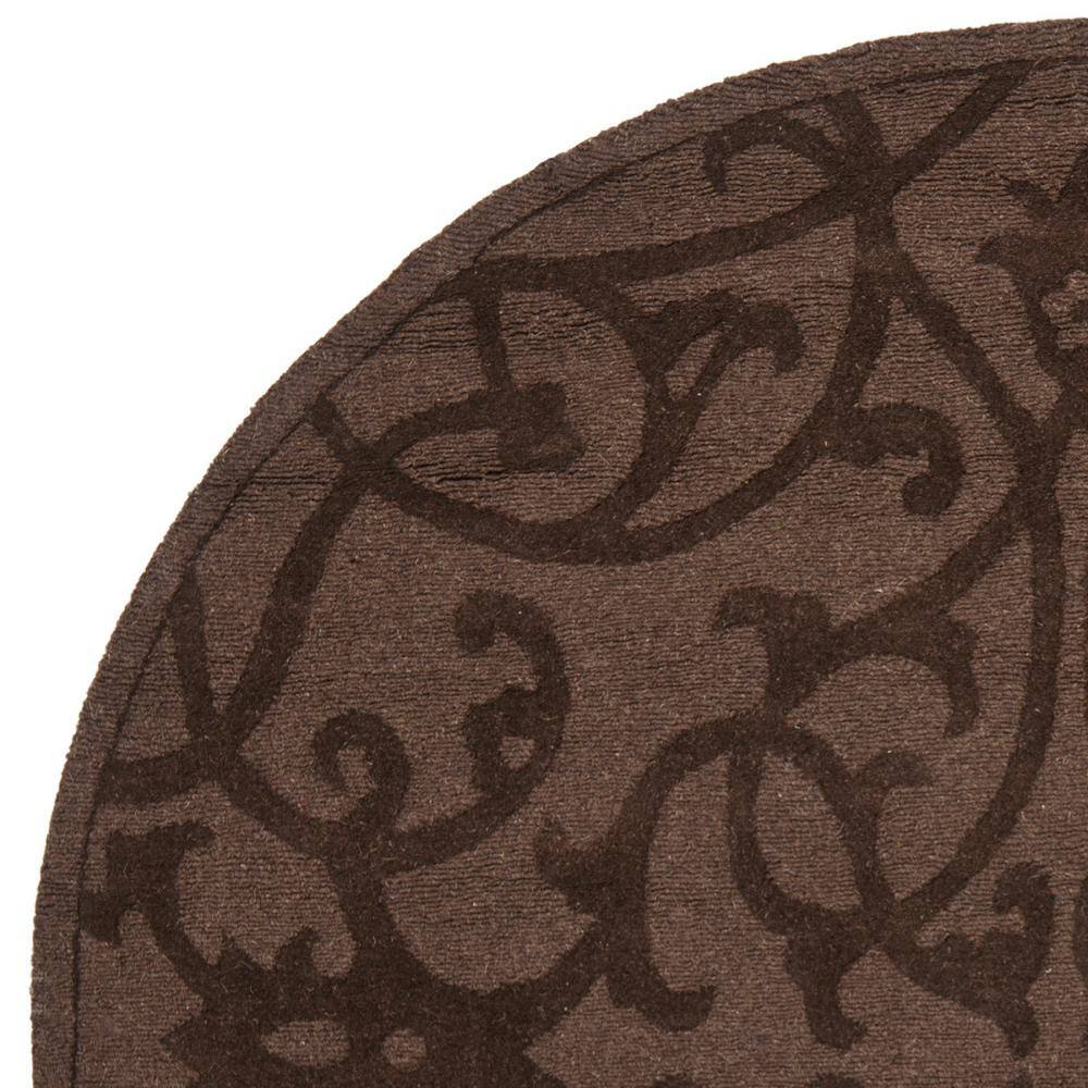 Handmade Round Gray Wool Tufted Area Rug