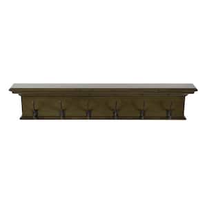 Charlie 39.37 in. Antiqued Green Wall-Mounted with Shelf