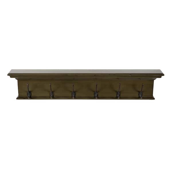 HomeRoots Charlie 39.37 in. Antiqued Green Wall-Mounted with Shelf