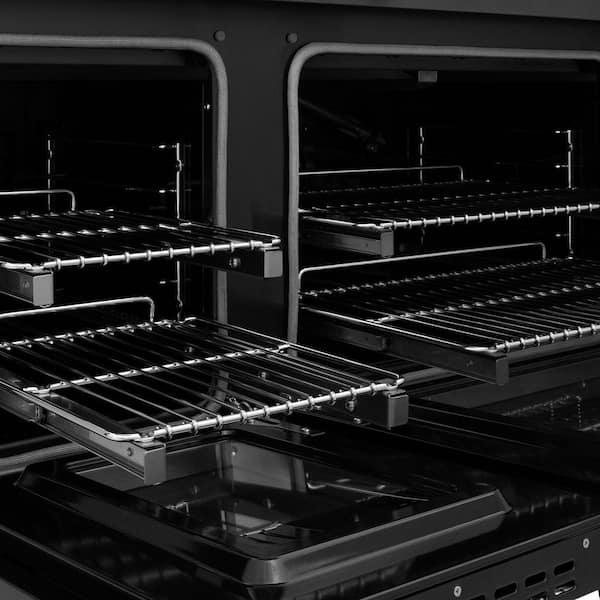 Autograph 48 in. Paramount Gas Range w/ 8 DuoPro Burners and Gas Oven in Black Stainless Steel and Gold Helix Handles