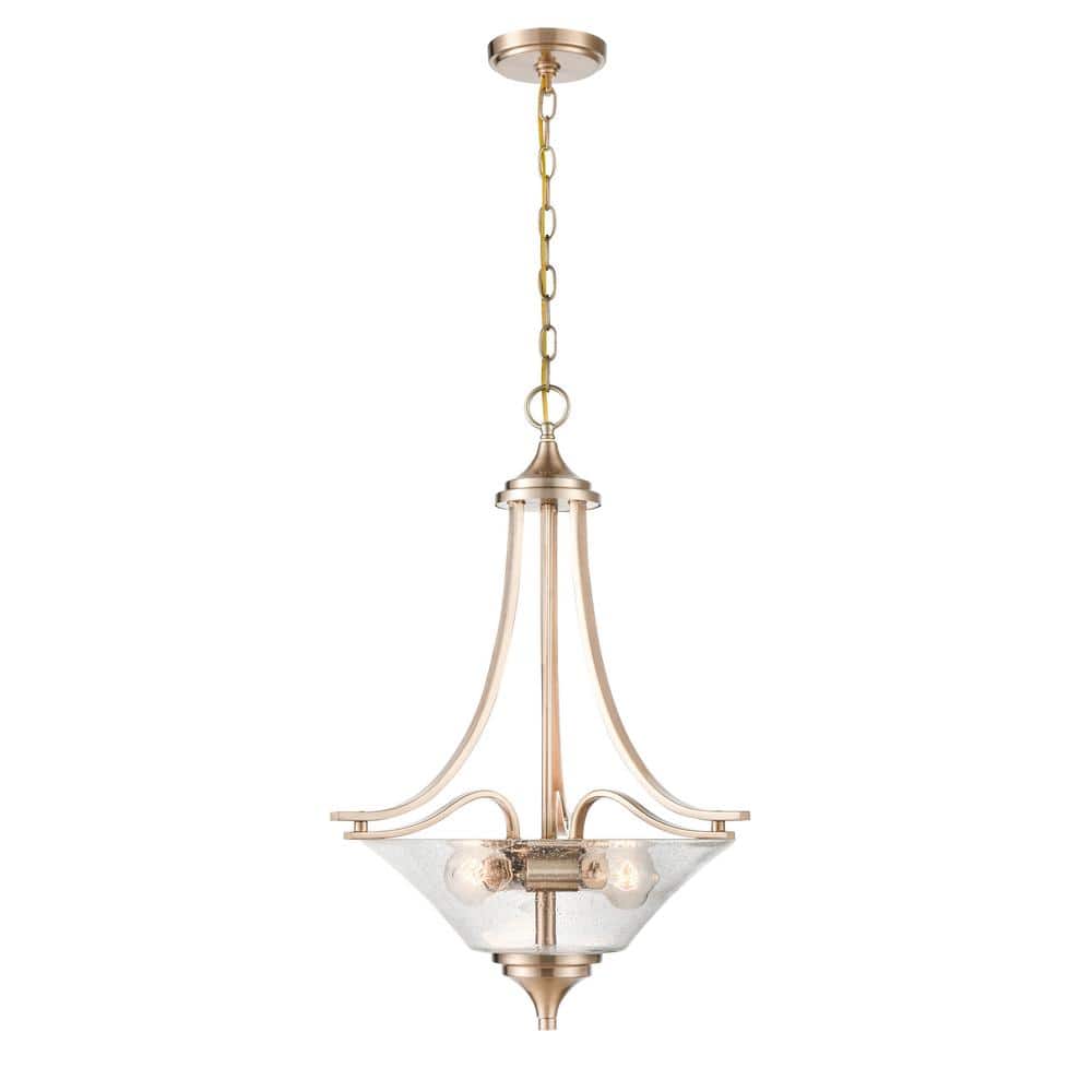 Modern Gold Glass Bowl Pendant Light, 26.5" Tall