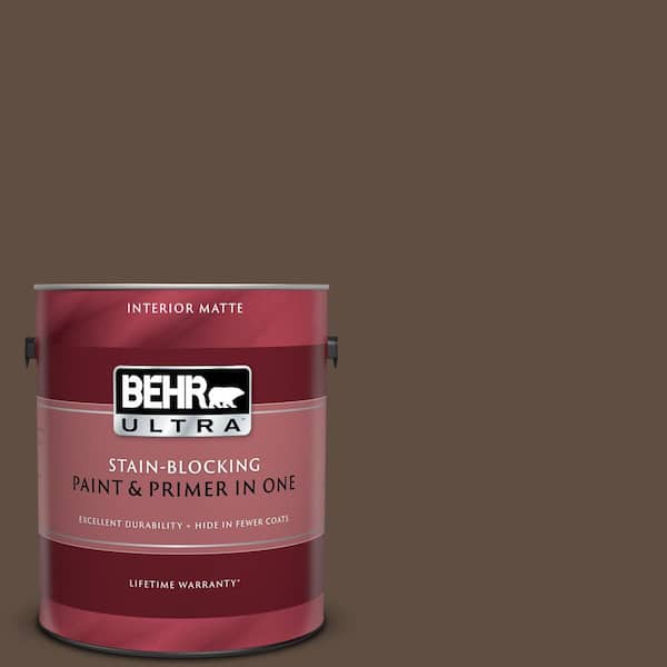 BEHR ULTRA 1 gal. #UL170-1 Pine Cone Matte Interior Paint and Primer in One