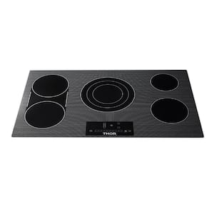 36 in. Radiant Electric Cooktop in Black with 5 Elements including Tri-Ring Element