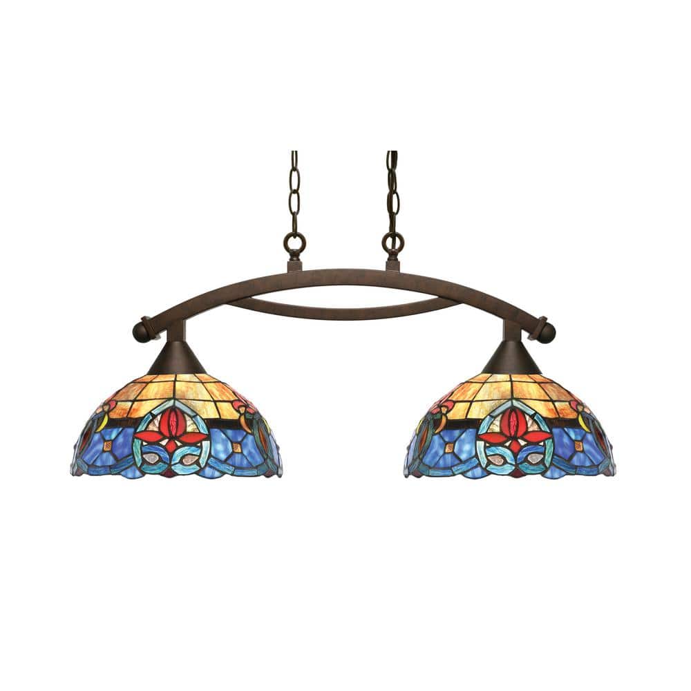 Bridgewater 2 Light Bronze Linear Chandelier, Any Room with 12 in. Sierra A