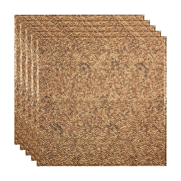 Fasade Border Fill 2 ft. x 2 ft. Cracked Copper Lay-In Vinyl Ceiling Tile (20 sq. ft.)