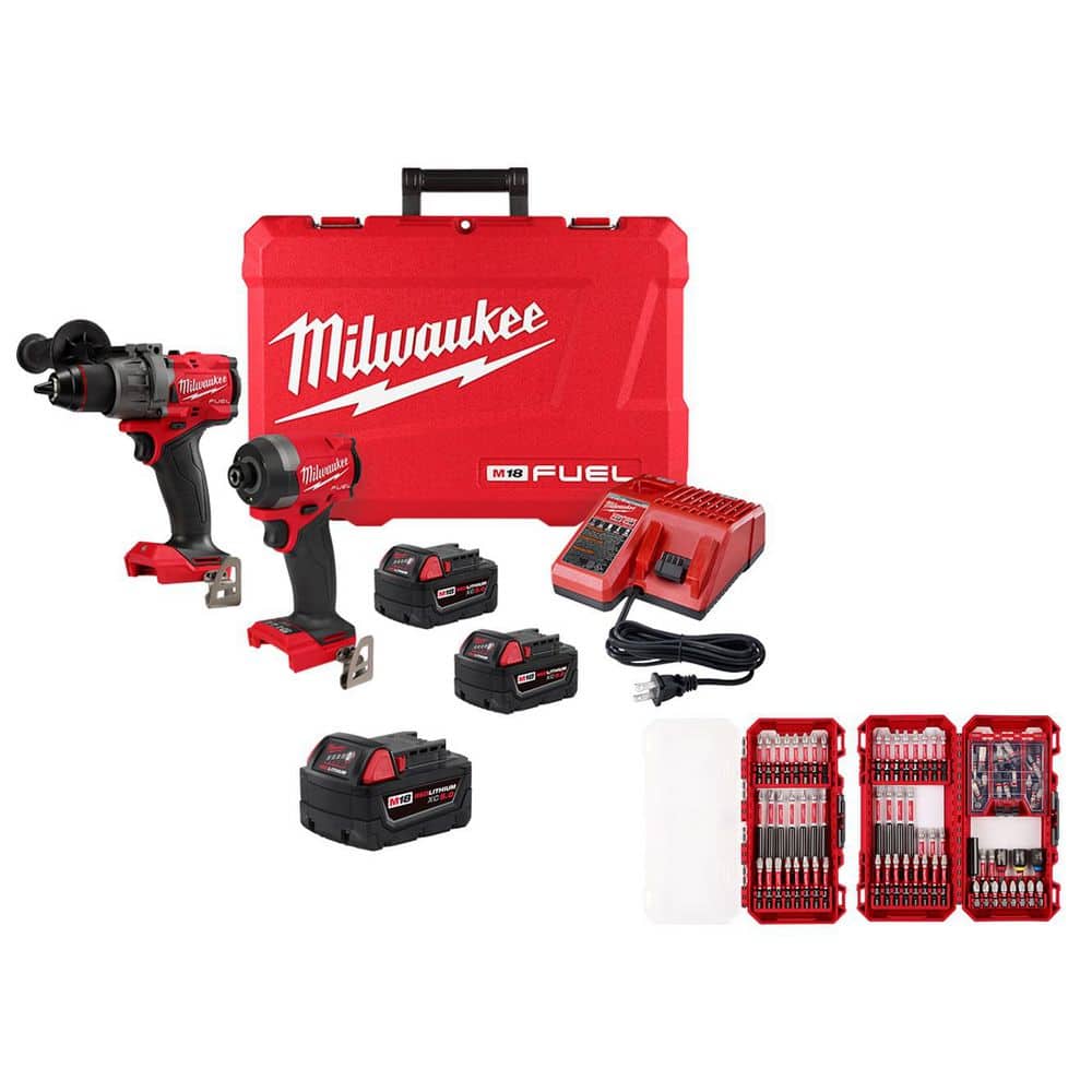 M18 FUEL 18V Cordless Hammer Drill/Impact Combo Kit (2-Tool) w/5.0Ah Battery & SHOCKWAVE Bit Set (100-Pc) price history on PriceWatchPro