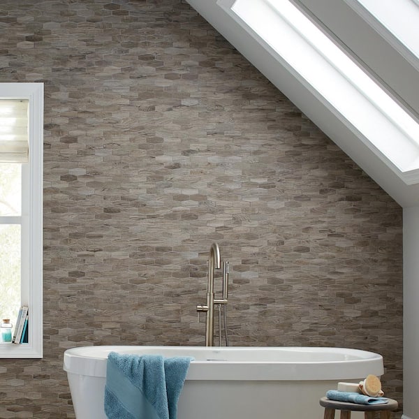 Keystones Unglazed Black 12 in. x 24 in. x 6 mm Porcelain Mosaic Floor and Wall Tile (24 sq. ft. / case)