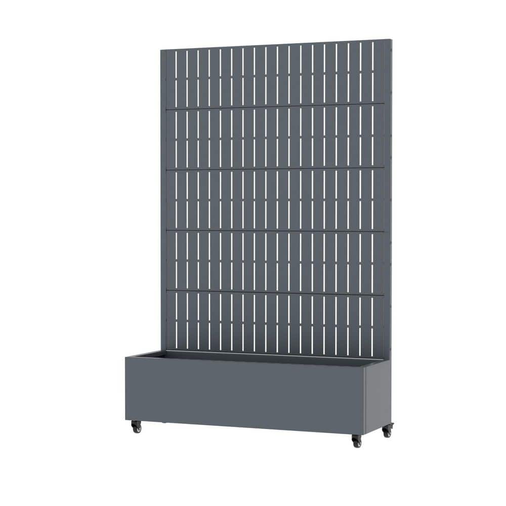 72 in. H x 47 in. W Metal Dark Grey Rectangle Pots and Planter Raised Box with Trellis for Vine Climbing Plants price history on PriceWatchPro