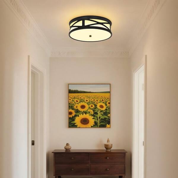 Emeritpro 11.8 in. 16W Cross-Triangle LED Flush Mount Ceiling