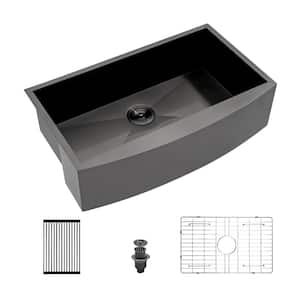 Black Stainless Steel 30 in. x 20 in. Single Bowl Undermount Kitchen Sink with Bottom Grid