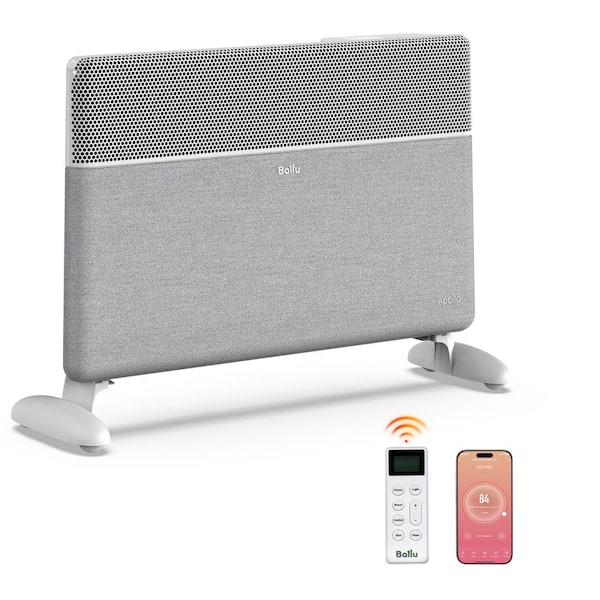 1500 W 16.73 in Electric Ceramic Convection Space Heater in White with Tip-Over Protection, APP Control, Wall mount