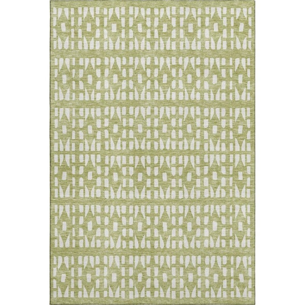 Addison Rugs Mayfield Premium Machine Washable Abstract AMF963 Aloe 5 ft. x 7 ft. 6 in. Area Rug