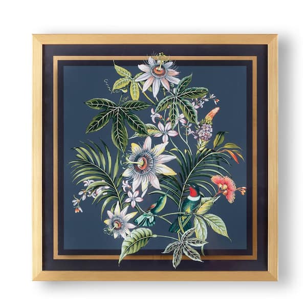 art for the home "Adilah Tropical" Framed Nature Art Print 20 in. x 20 in.