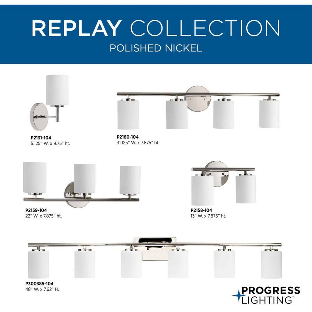Polished Nickel 4-Light Modern Bath Vanity Fixture