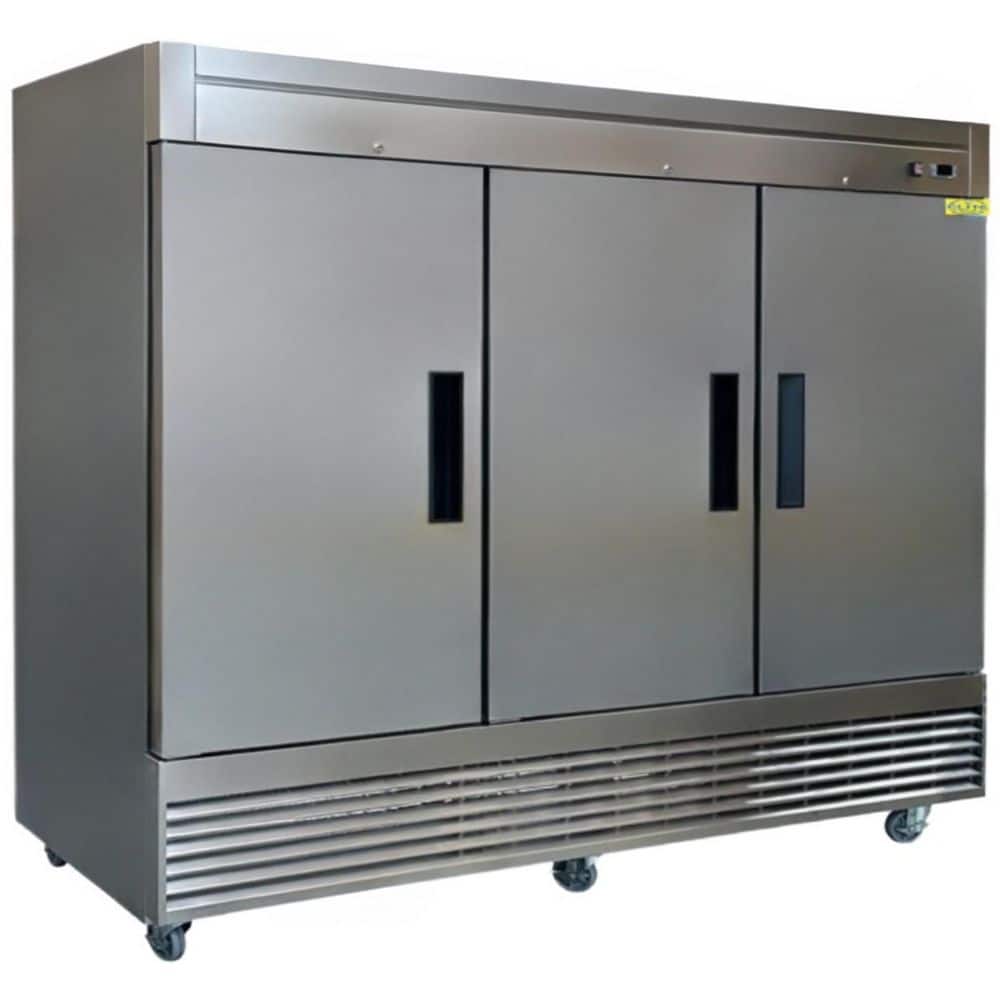 83 in. 64.8 cu. ft. Reach in Three Door Refrigerator SS Interior E64R Stainless