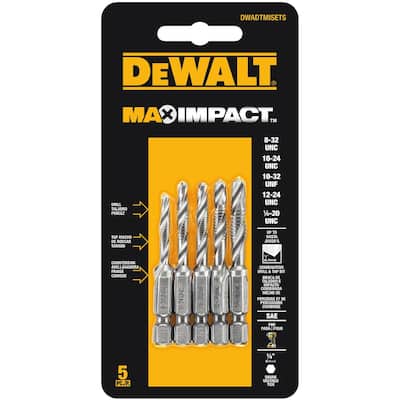 MAX Impact SAE Drill Tap Set (5-Piece)