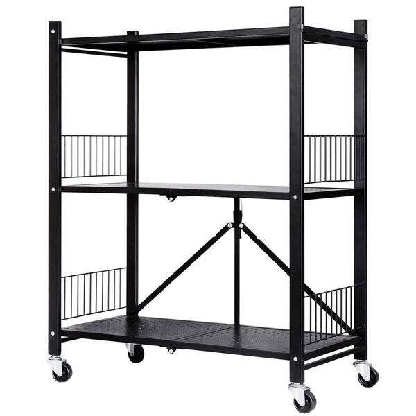 3-Wire Shelf Steel Storage Rack in Black (72 in. H x 77 in. W x 24 in. D)