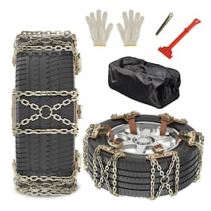 Upgraded Tire Chains, Car Snow Chains Emergency Anti-Skid Chains for Car, Truck of Tire Width 215mm-285mm, X (6-Pack)