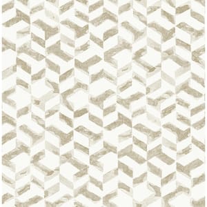 Instep Champagne Abstract Geometric Paper Strippable Roll (Covers 56.4 sq. ft.)