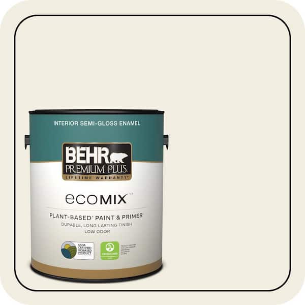 1 gal. #12 Swiss Coffee Semi-Gloss Enamel EcoMix Plant-Based Interior Paint & Primer