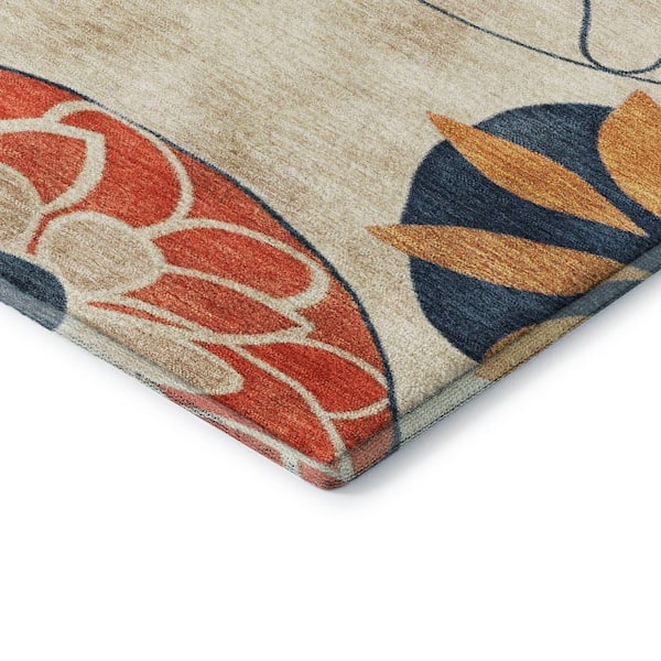 Mayfield Premium Machine Washable Abstract AMF2179 Beige 10 ft. x 14 ft. Area Rug